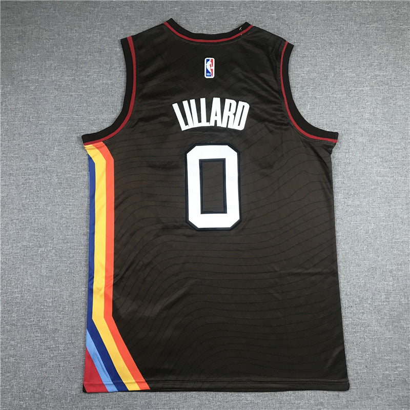 Men's Portland Trail Blazers Damian Lillard Brown Swingman Jersey1 City Edition