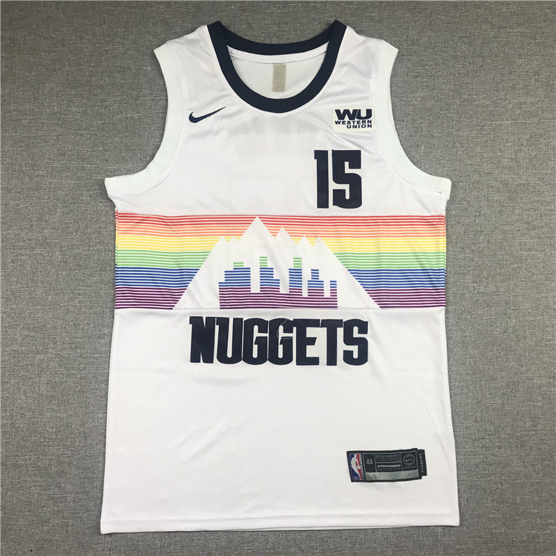 Men's Denver Nuggets Nikola Jokic #15 NBA White Swingman Jersey1 - Reward version