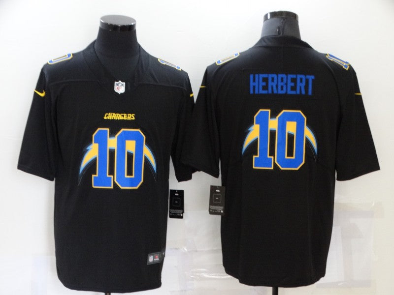 Men's Los Angeles Chargers Justin Herbert #10 Black Game Jersey1