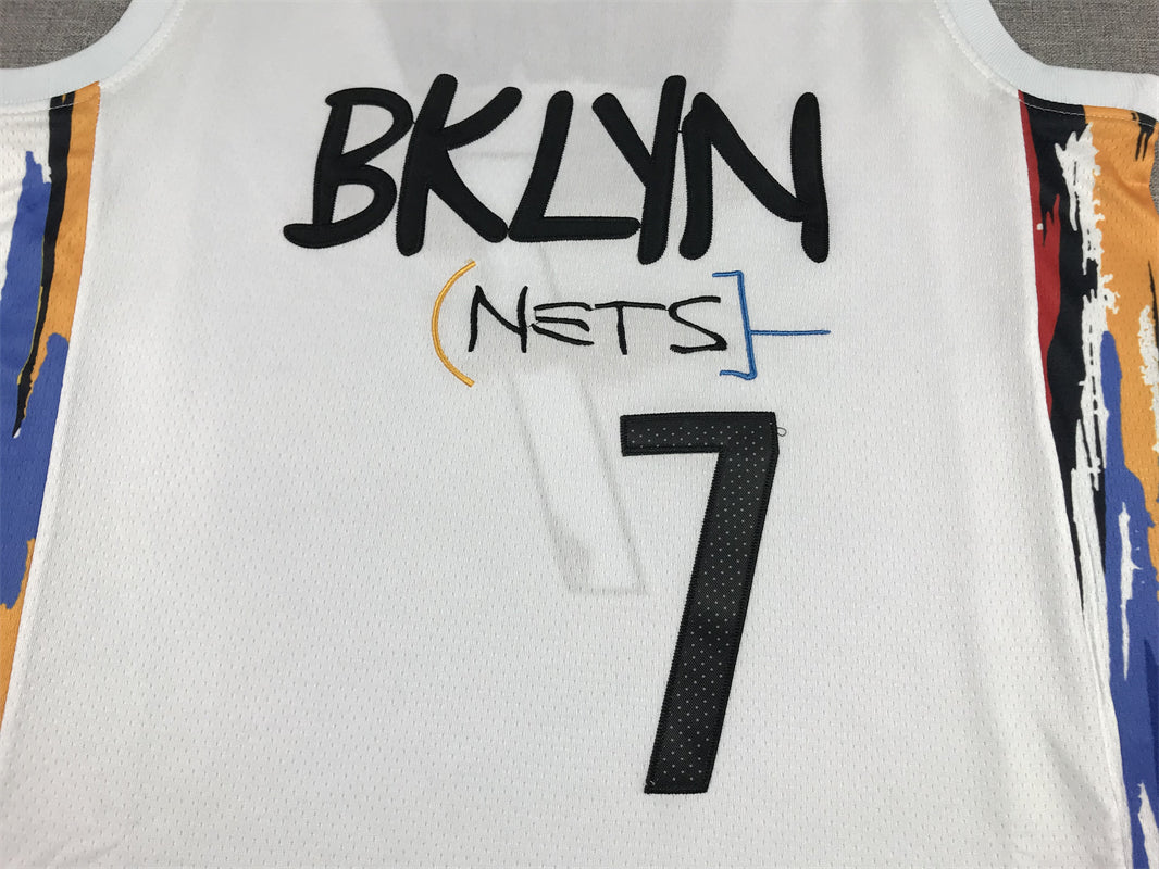 Men's Brooklyn Nets Kevin Durant #7 White 2022/23 Fastbreak Jersey1 - City Edition