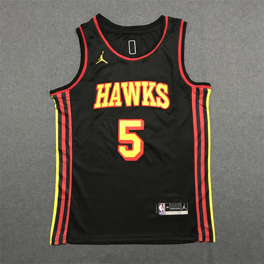 Men's Atlanta Hawks Dejounte Murray #5 Black Swingman Jersey1 - Statement Edition