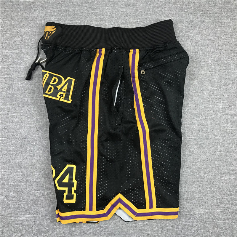 Men's Los Angeles Lakers MAMBA Black Basketball Shorts1