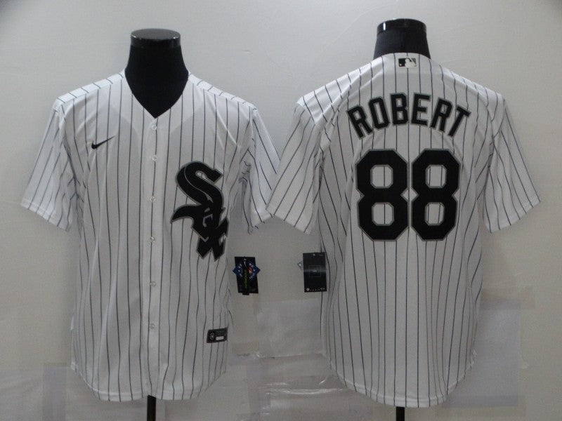 Men's Chicago White Sox Luis Robert #88 White Replica Baseball Jersey1