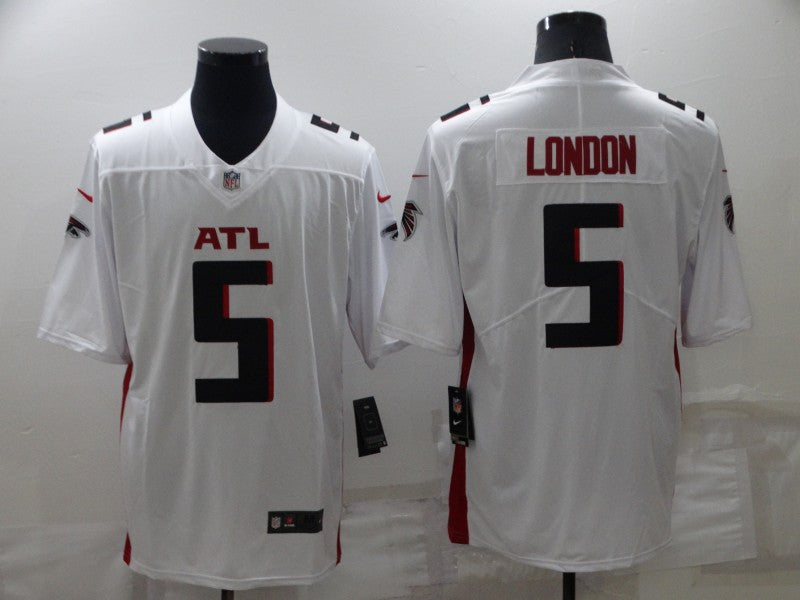 Men's Atlanta Falcons Drake London #5 White Game Jersey1