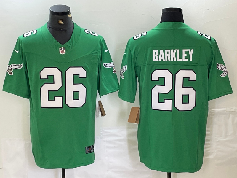 Men's Philadelphia Eagles Saquon Barkley #26 Kelly Green Vapor F.U.S.E. Limited Jersey1