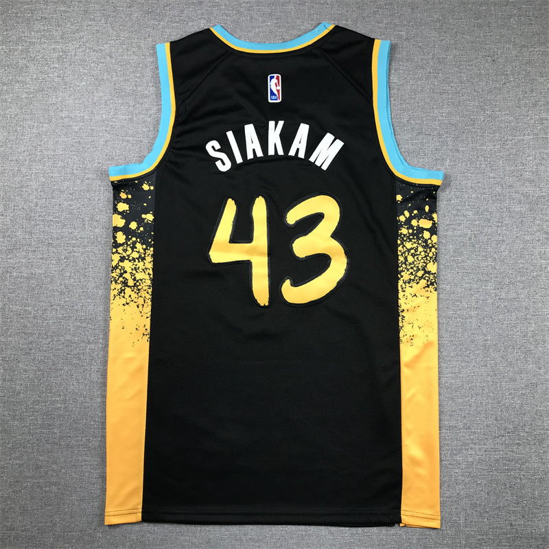 Men's Indiana Pacers Pascal Siakam #43 Black 2023/24 Swingman Jersey1 - City Edition