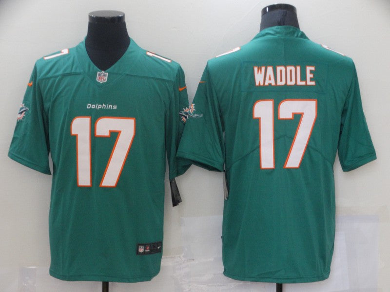 Men's Miami Dolphins Jaylen Waddle #17 Green Game Jersey1