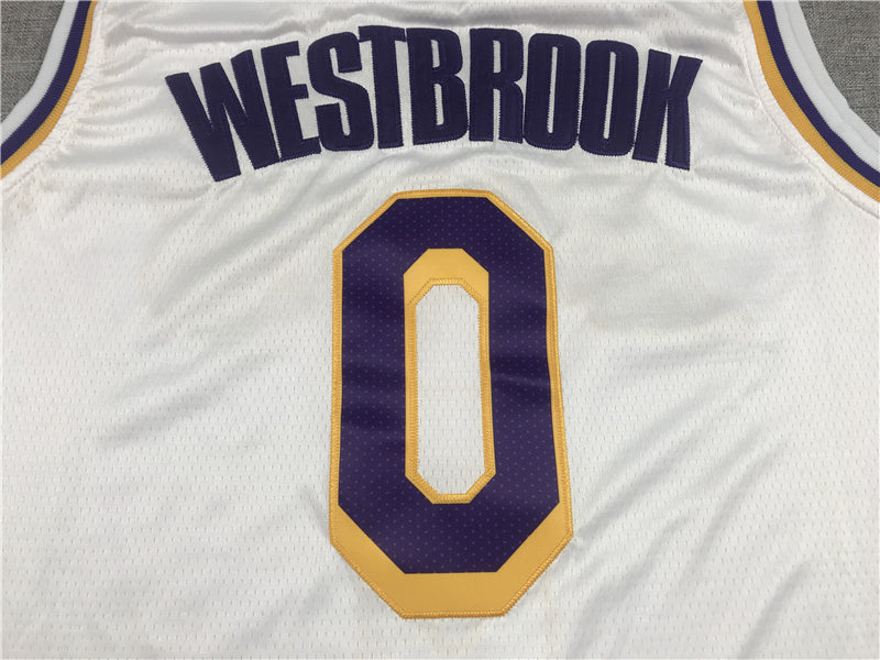 Men's Los Angeles Lakers Russell Westbrook #0 NBA White 2020/21 Swingman Jersey1