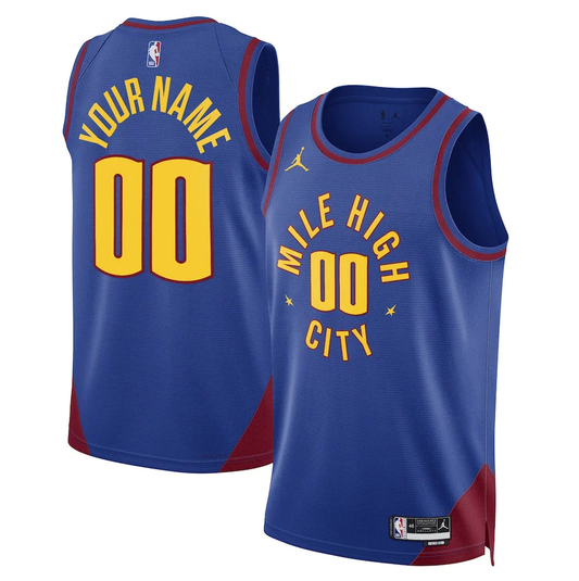 Men's Denver Nuggets Swingman Player Custom Jersey1 Blue