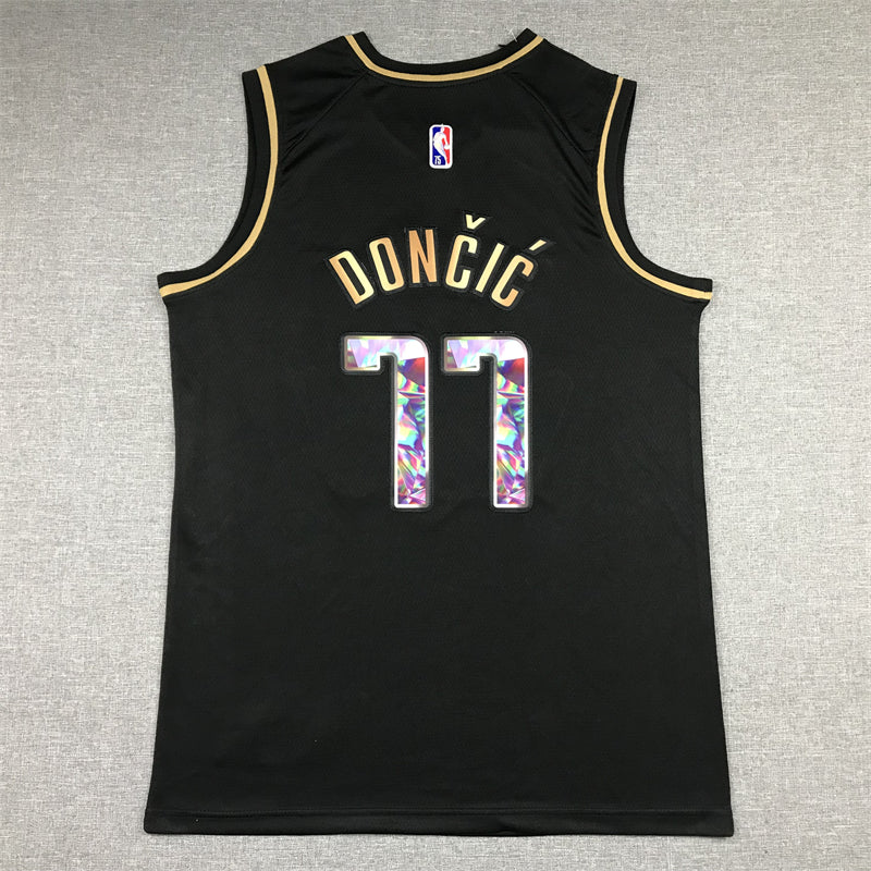Men's Dallas Mavericks Luka Doncic #77 Black Swingman Player Jersey1
