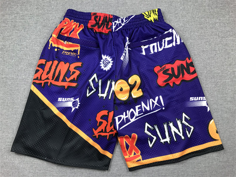 Men's Phoenix Suns Purple Graffiti Edition Pocket Shorts1