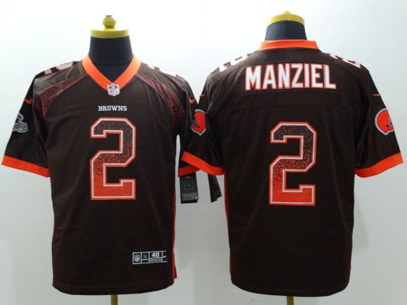 Men's Cleveland Browns Johnny Manziel #2 Brown Game Jersey1