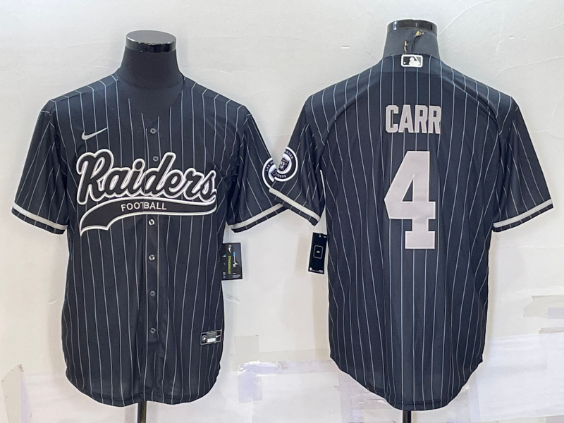 Men's Las Vegas Raiders Derek Carr #4 Black Player Game Jersey1 Joint Edition