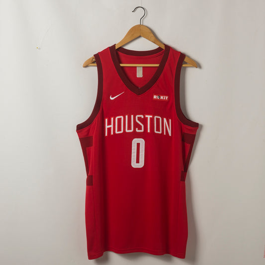 Men's Houston Rockets Russell Westbrook #0 NBA Red Classics Swingman Jersey1