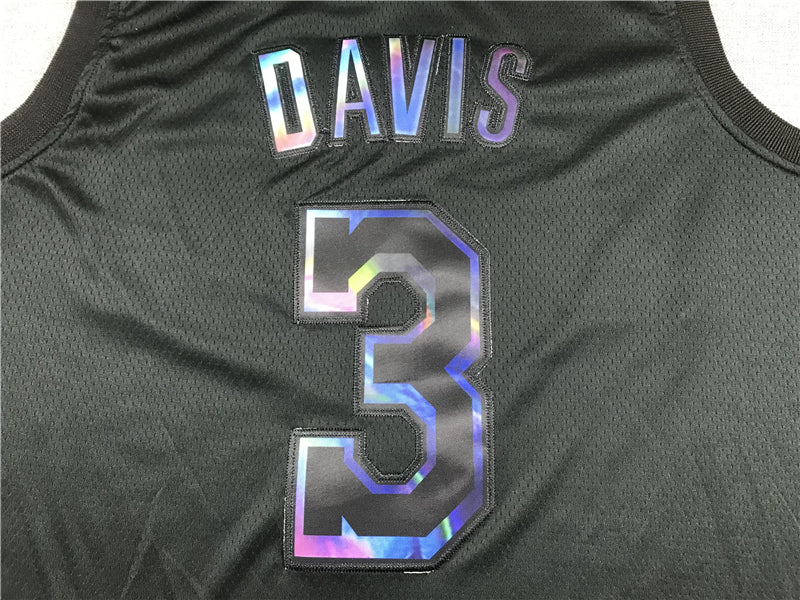 Men's Los Angeles Lakers Anthony Davis #3 Black Swingman Player Jersey1