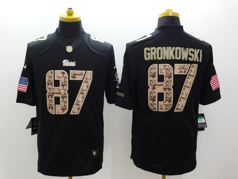 Men's New England Patriots Rob Gronkowski #87 Black Authentic Game Jersey1