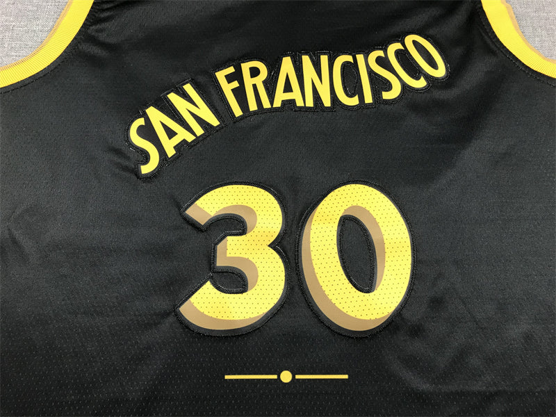 Men's Golden State Warriors Stephen Curry #30 Black 2023/24 Swingman Jersey1 - City Edition