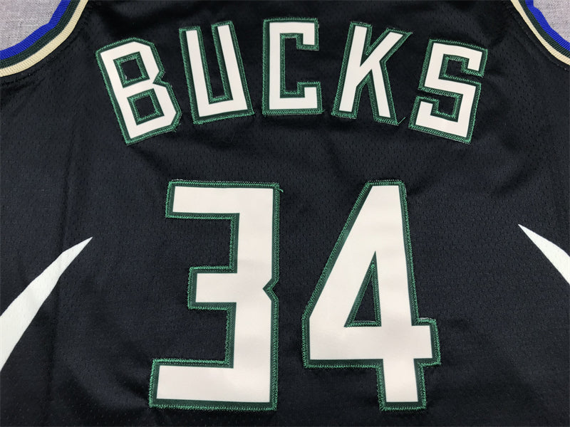 Men's Milwaukee Bucks Giannis Antetokounmpo #34 Black Swingman Jersey1 - Statement Edition