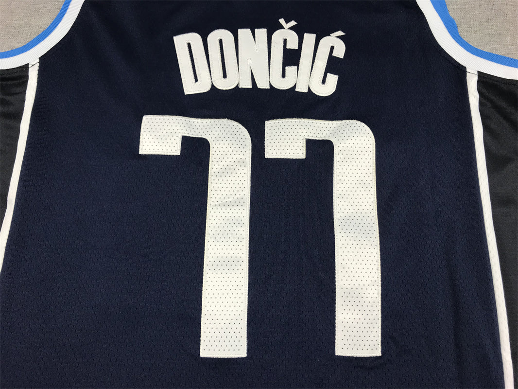 Men's Dallas Mavericks Luka Doncic #77 Navy 2022/23 Statement Edition Swingman Jersey1