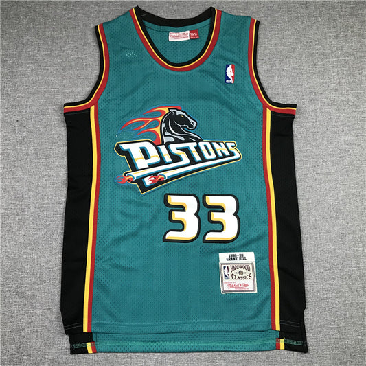 Men's Detroit Pistons Grant Hill 1998-99 Green Hardwood Classics Swingman Jersey1