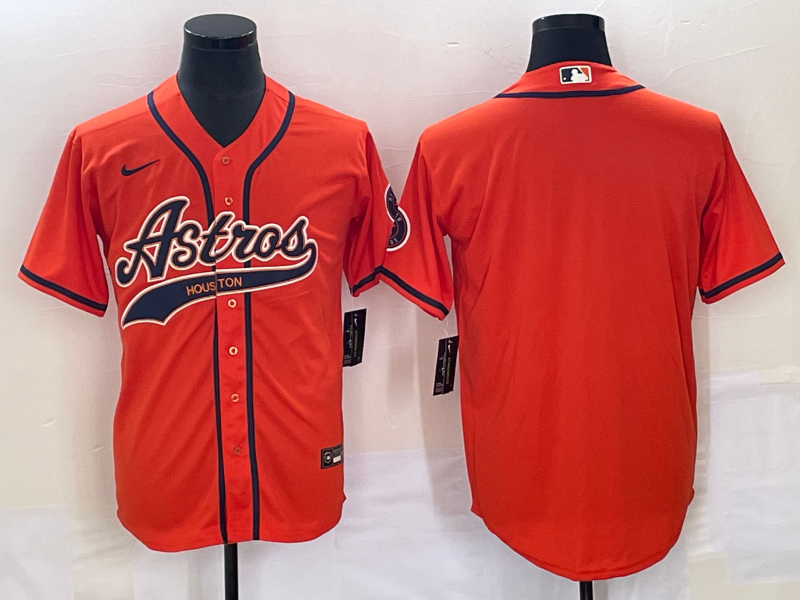 Men's Houston Astros Orange Replica Blank Jersey1 Joint Edition