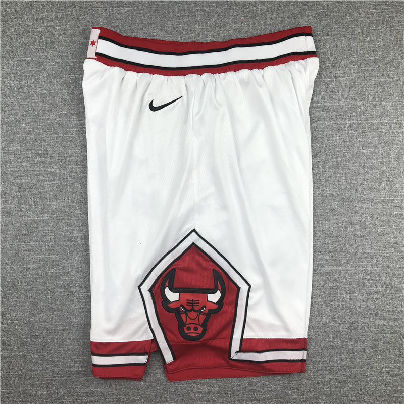 Men's Chicago Bulls White Basketball Shorts1