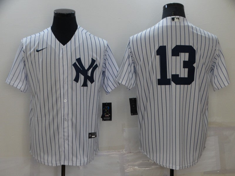 Men's New York Yankees Alex Rodriguez #13 White Replica Player Name Jersey1