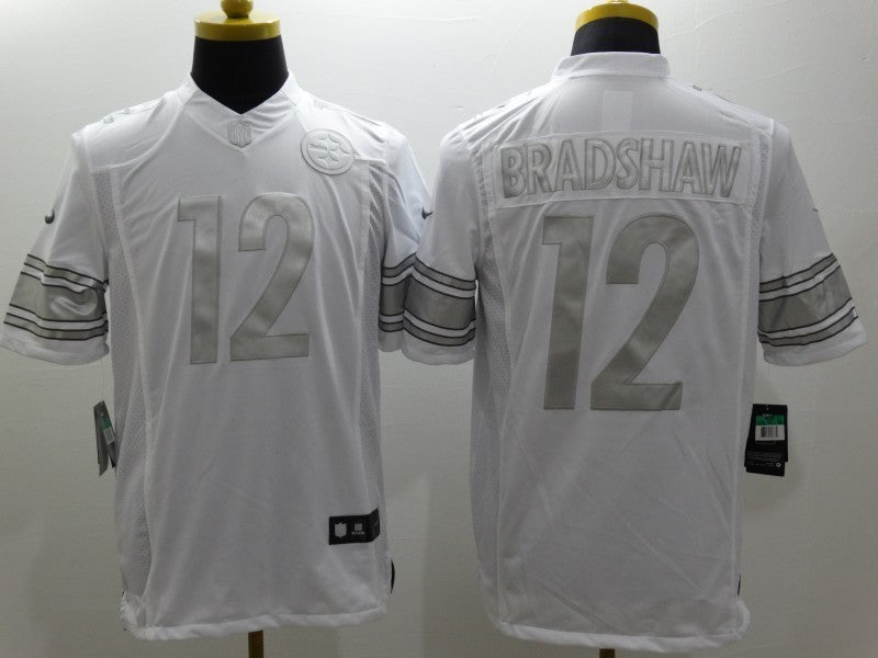 Men's Pittsburgh Steelers Terry Bradshaw #12 White Game Jersey1