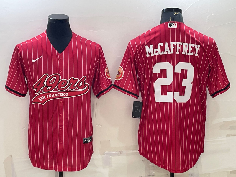 Men's San Francisco 49ers Christian McCaffrey #23 Red Game Player Jersey1 Joint Edition
