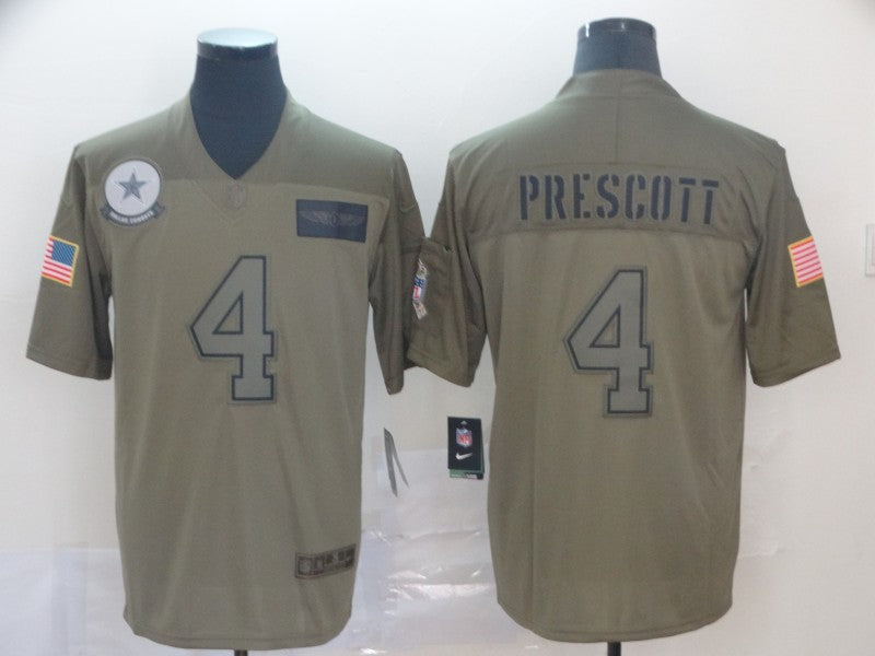 Men's Dallas Cowboys Dak Prescott #4 Brown Alternate Game Jersey1