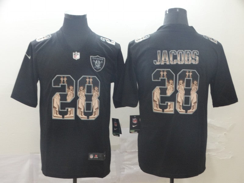 Men's Las Vegas Raiders #28 Josh Jacobs Black Game Player Jersey1