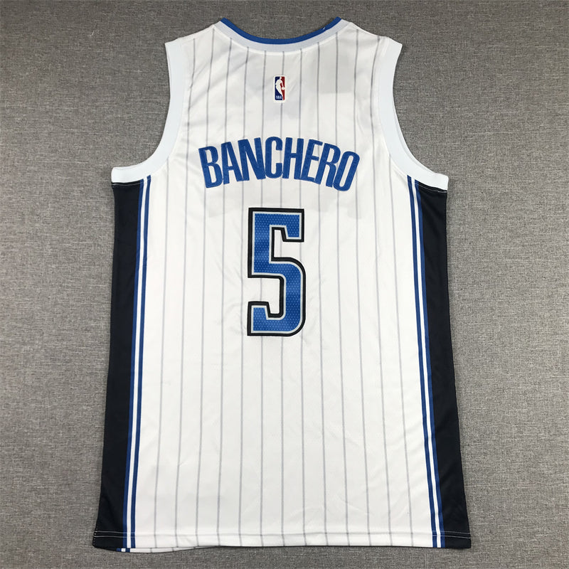Men's Orlando Magic Paolo Banchero #5 White 2022/23 Fast Break Replica Jersey1 - Association Edition