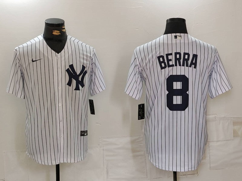 Men's New York Yankees Yogi Berra #8 White Home Limited Player Jersey1