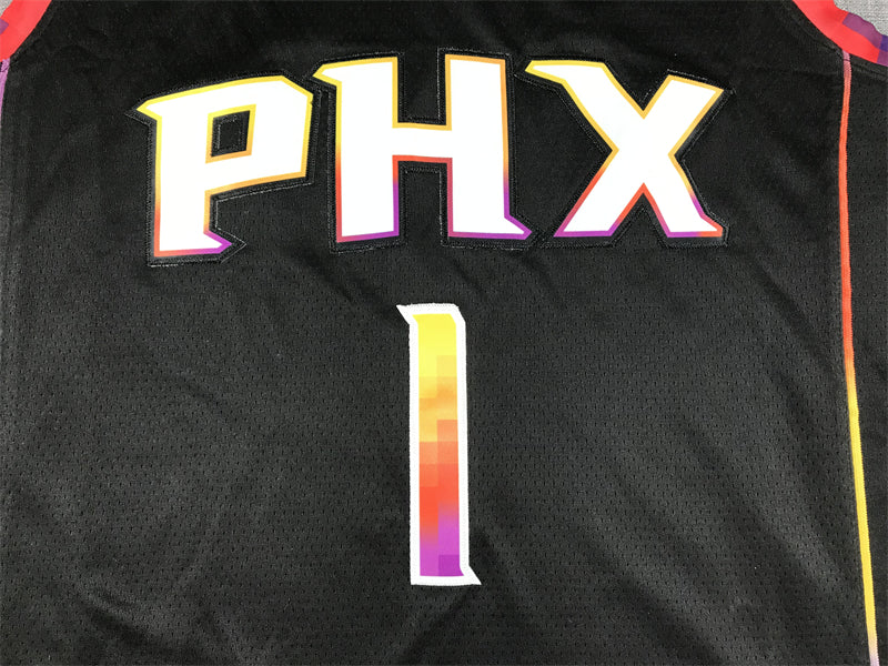 Men's Phoenix Suns Devin Booker #1 Black 2022/23 Fast Break Player Jersey1 - Statement Edition