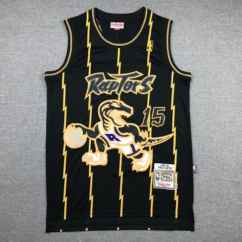 Men's Toronto Raptors Vince Carter 1998-99 Black Hardwood Classics Swingman Jersey1