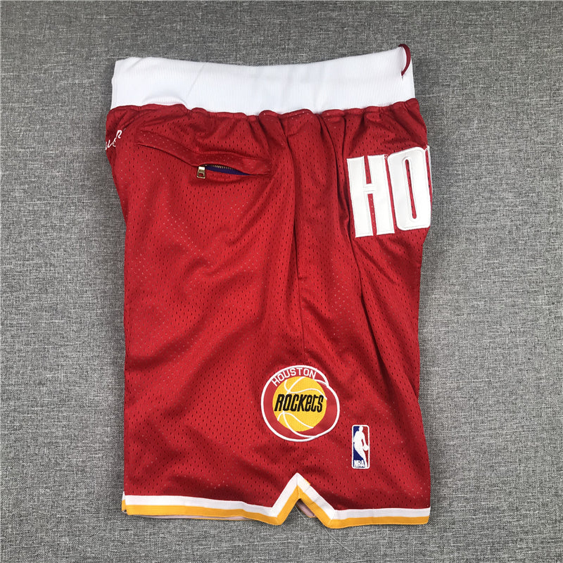 Men's Houston Rockets Red Hardwood Classics Basketball Shorts1