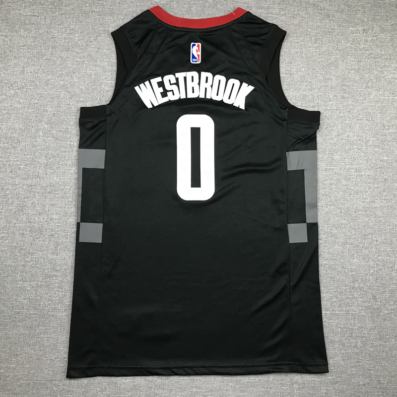 Men's Houston Rockets Russell Westbrook #0 NBA Black Classics Swingman Jersey1