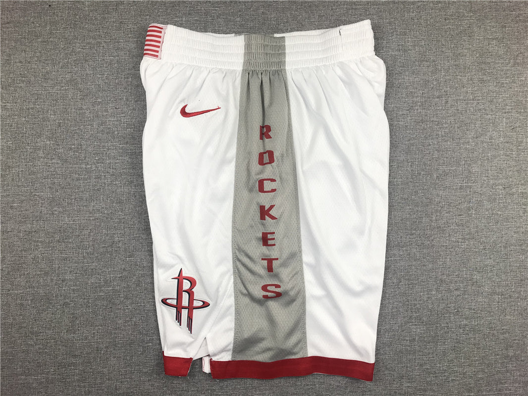 Men's Houston Rockets White Pocket Shorts1