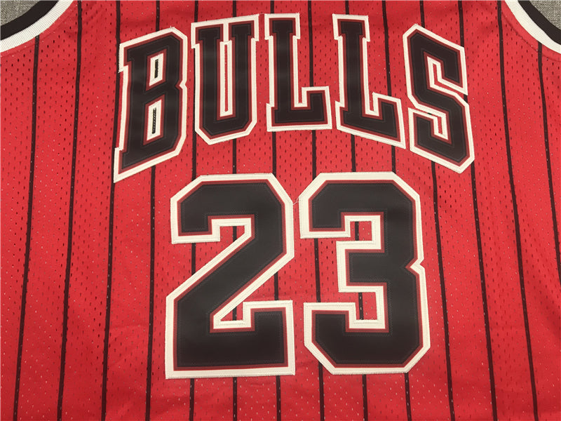 Men's Chicago Bulls Michael Jordan #23 Red Hardwood Classics Authentic Jersey1