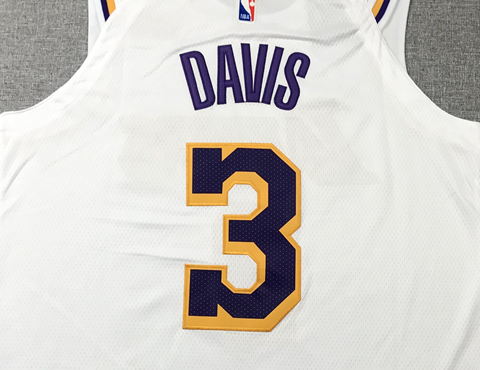 Men's Los Angeles Lakers Anthony Davis White #3 NBA Swingman Jersey1