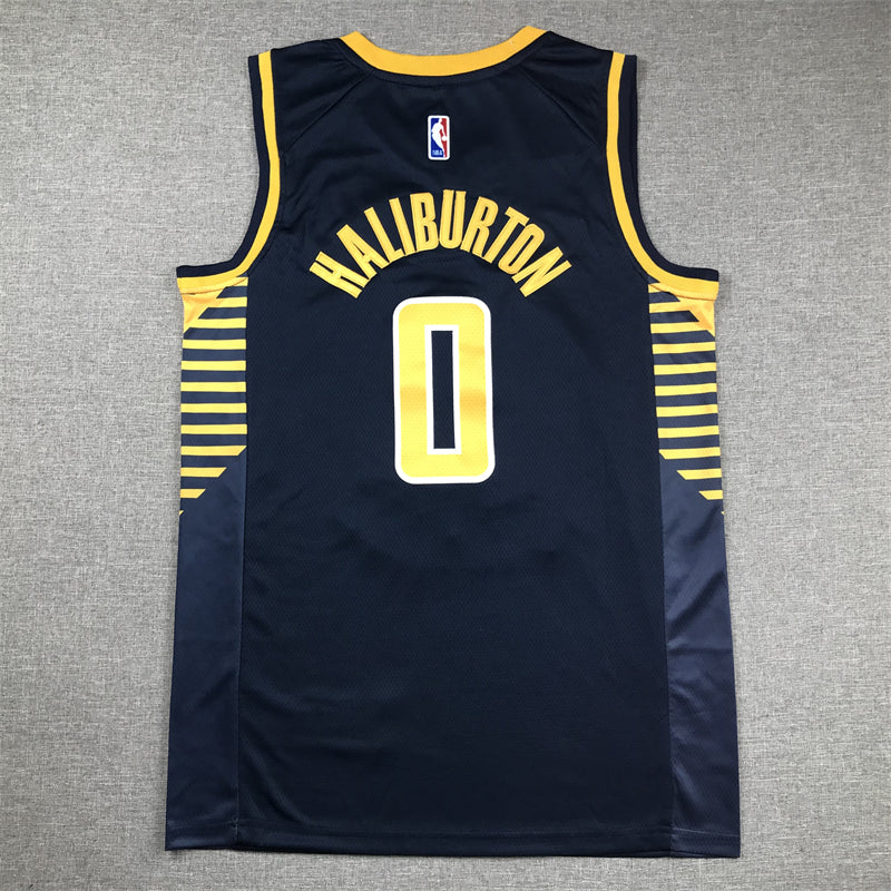 Men's Indiana Pacers Tyrese Haliburton #0 Navy Swingman Jersey1 - Icon Edition