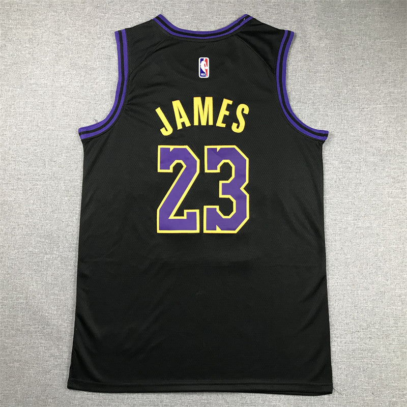 Men's Los Angeles Lakers LeBron James #23 Black 2023/24 Swingman Jersey1 - City Edition