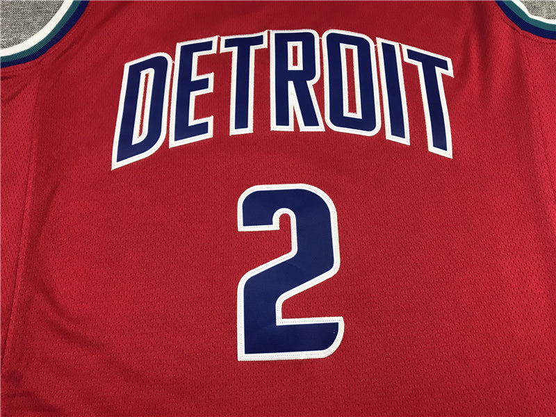 Men's Detroit Pistons Cade Cunningham Red 2021/22 Swingman Jersey1 - City Edition