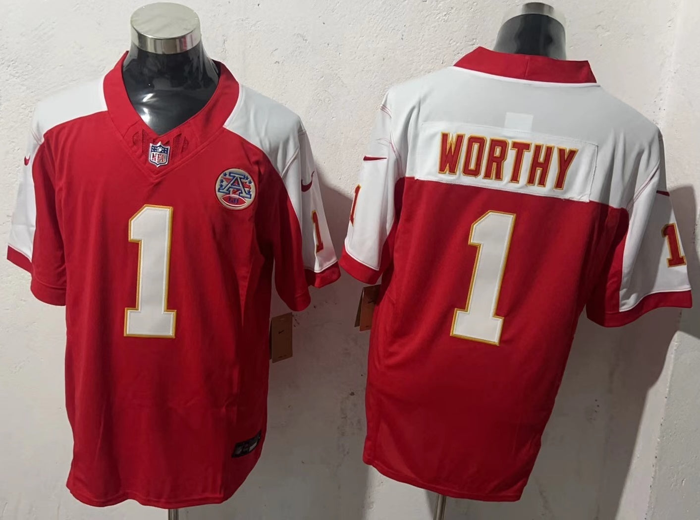 Men's Kansas City Chiefs Xavier Worthy #1 Red Game Jersey