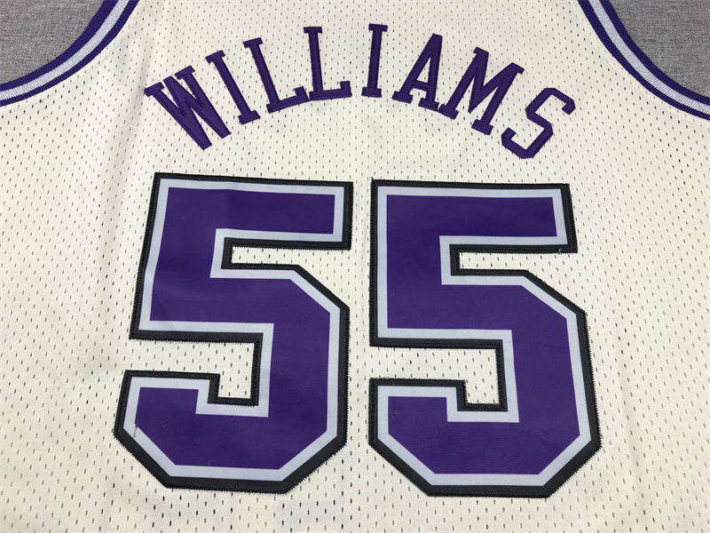 Men's Sacramento Kings Jason Williams #55 Cream Hardwood Classics Swingman Jersey1