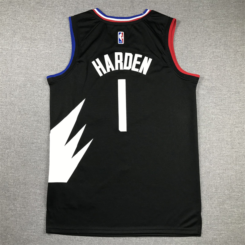 Men's LA Clippers James Harden #1 Black Swingman Jersey1 - Statement Edition