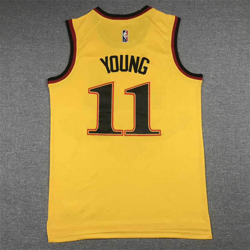 Men's Atlanta Hawks Trae Young Yellow 2021/22 Swingman Jersey1 - City Edition