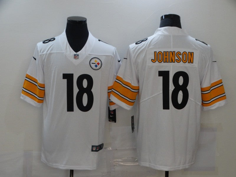 Men's Pittsburgh Steelers Diontae Johnson #18 White Game Jersey1