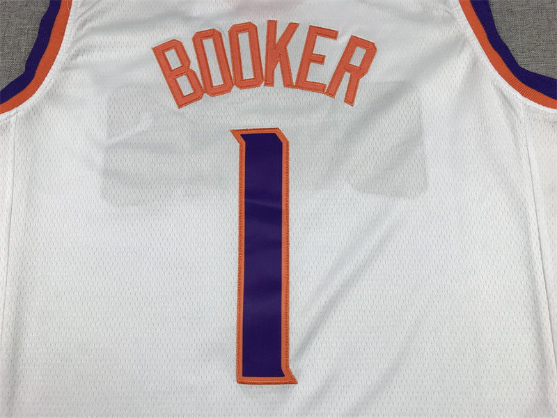 Men's Phoenix Suns Devin Booker #1 White 2022/23 Swingman Jersey1 - Association Edition