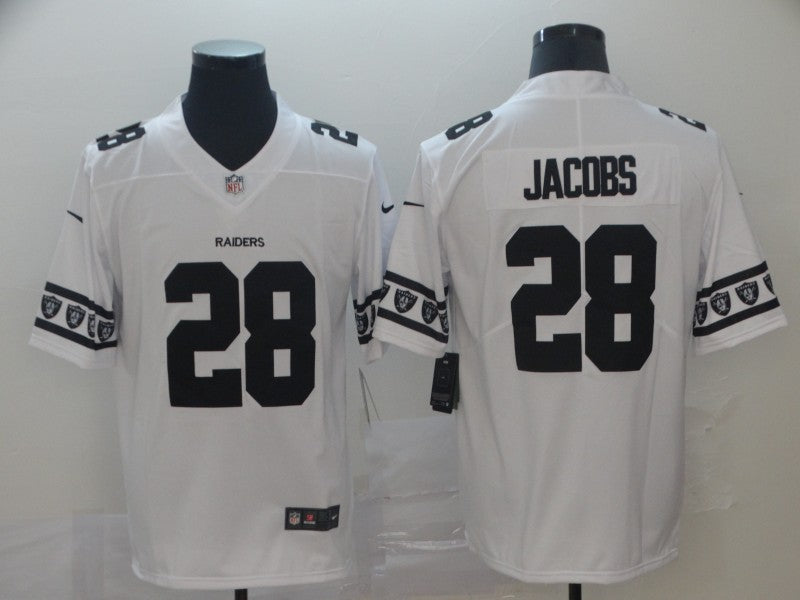 Men's Las Vegas Raiders Josh Jacobs #28 White Authentic Game Jersey1